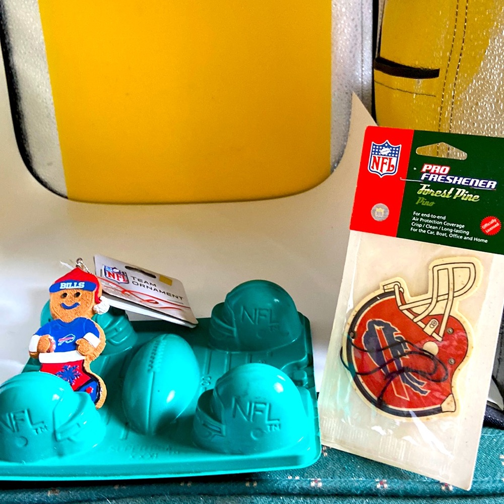 Buffalo Bills team ornament & pro freshener& mold of ball,helmet &Superbowl XXXI